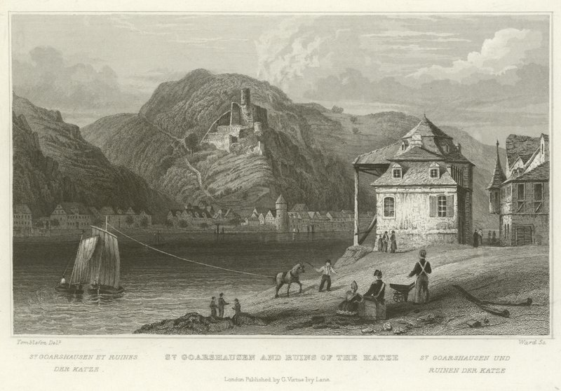 St Goarshausen and Ruins of the Katze by William Tombleson
