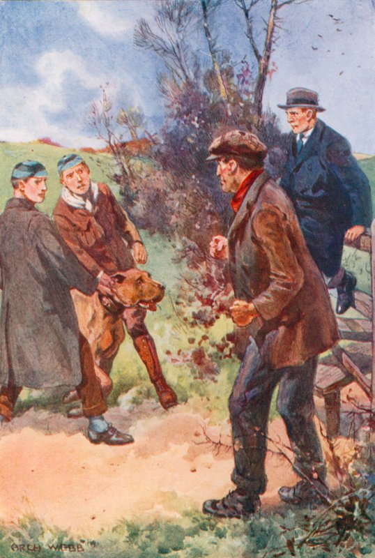 The man retreated with an uncomfortable laugh, his eyes still fixed upon the dog by after Archibald Bertram Webb