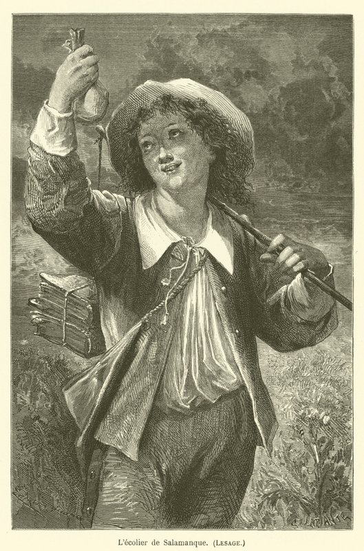 The Schoolboy of Salamanca, Lesage by after Emile Antoine Bayard