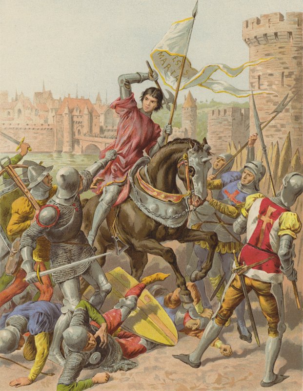 Joan of Arc captured at Compiegne (chromolitho) by after Frederic Theodore Lix