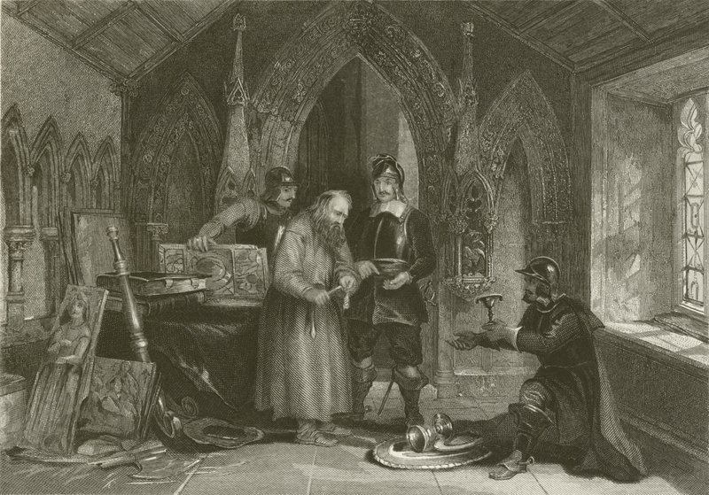 Soldiers Selling Church Plunder During the Great Civil War by after George Cattermole