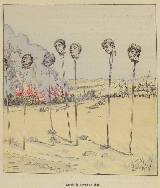 Hova Atrocities in 1845 by after Louis Charles Bombled