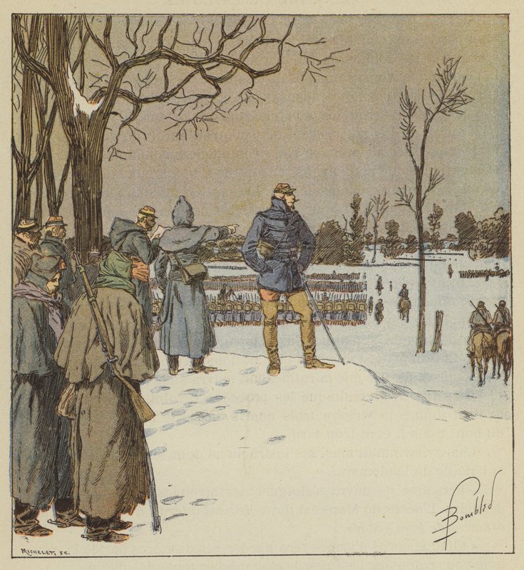 General Chanzy Surveys the Front Lines on January 11 Before the Battle by after Louis Charles Bombled