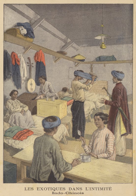 People from French Indochina in their lodgings at the Exposition Universelle of 1900 in Paris by after Oswaldo Tofani