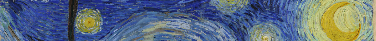 Starry Night (Vincent van Gogh), Detail: Leuchtender Sichelmond