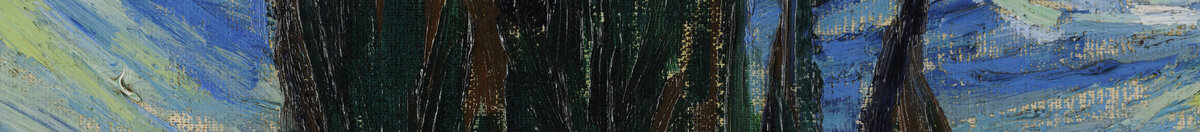 Starry Night (Vincent van Gogh), Detail: Dunkle Zypresse