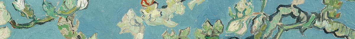 Almond Blossom (Vincent van Gogh), Detail: Blütenzweige oben Mitte