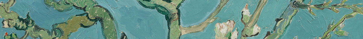 Almond Blossom (Vincent van Gogh), Detail: Astgabelung im Zentrum