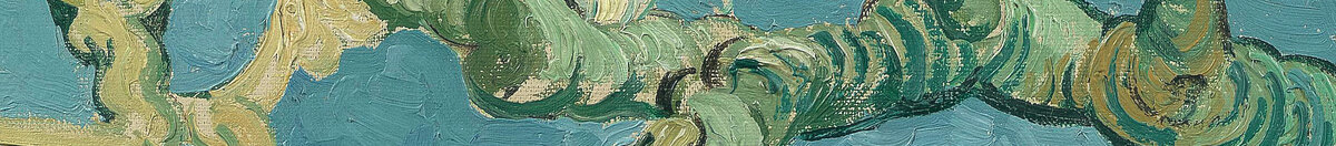 Almond Blossom (Vincent van Gogh), Detail: Blüten am unteren Ast
