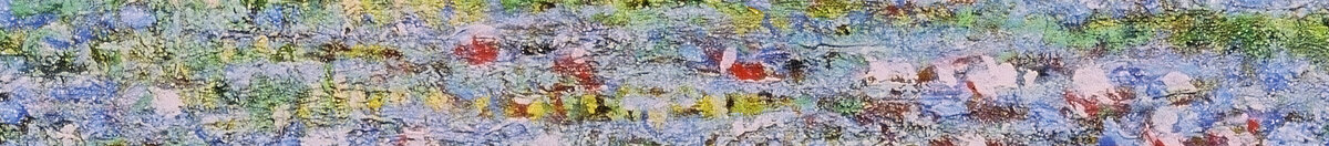 The Waterlily Pond with the Japanese Bridge (Claude Monet), Detail: Seerosenteppich mit rosa Blüten