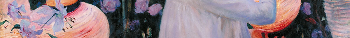 Carnation, Lily, Lily, Rose (John Singer Sargent), Detail: Lampions und Lilien links