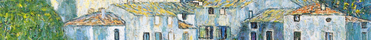 Church in Cassone (Gustav Klimt), Detail: Dächerlandschaft des Dorfes