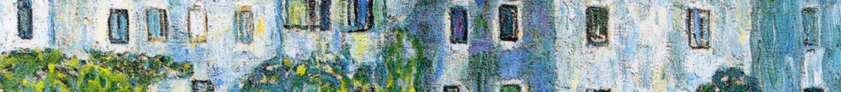 Church in Cassone (Gustav Klimt), Detail: Haus mit Fensterreihen