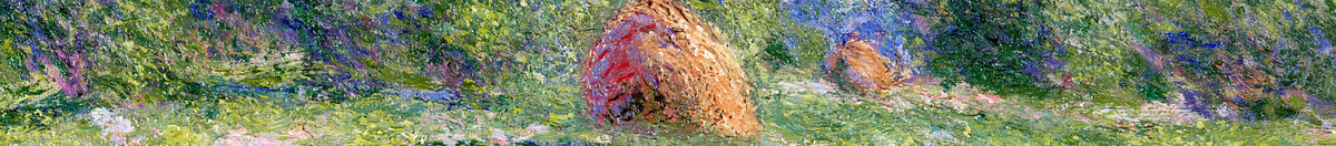Effect of Spring, Giverny, 1890 (Claude Monet), Detail: Heuhaufen in der Wiese