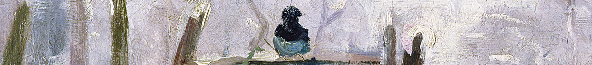 The Magpie (Claude Monet), Detail: Elster auf dem Gattertor