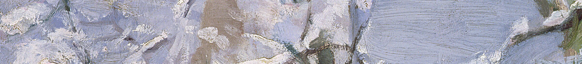 The Magpie (Claude Monet), Detail: Verschneite Hausdächer
