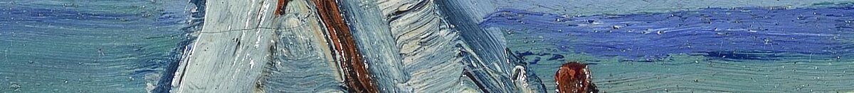 Seascape near Les Saintes-Maries-de-la-Mer (Vincent van Gogh), Detail: Fischerboot mit Segeln