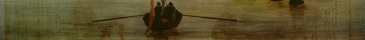 View of a Harbour (Caspar David Friedrich), Detail: Ruderboot mit Figuren