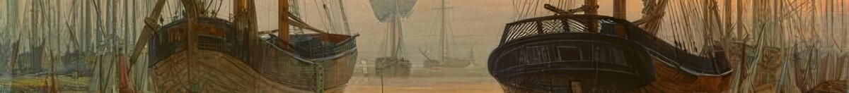 View of a Harbour (Caspar David Friedrich), Detail: Schiffsrumpf links mit Bugspriet