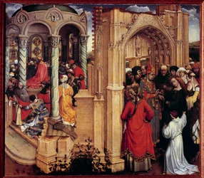 The Marriage of the Virgin. Painting by Robert Campin known as the Master of Flemalle (1375-1444) 15th century. Madrid, Prado Museum