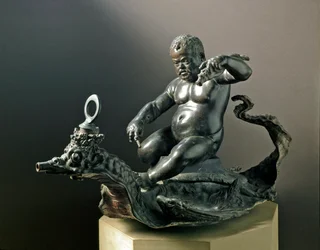 The dwarf Morgante Braccio di Bartolo, the dwarf of Cosimo I de Medici (Cosimo I de Medici). Bronze sculpture by Giambologna (Giovanni da Bologna or John of Bologna or Boulogne)