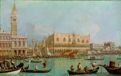 The Mole with the Ducal Palace of the basin of Saint Mark. View of Venice, Doge