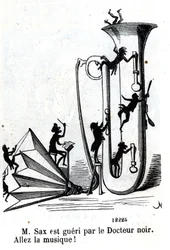 Mr. Sax is Wounded by the Black Doctor. (Adolphe (Adolph) Sax, Inventor of the Saxophone (1814-1894))