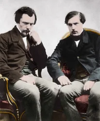 The brothers Edmond (1822-1896) and Jules (1830-1870) of Goncourt, French writers, by Nadar - The brothers Edmond de Goncourt (1822-1896) and Jules de Goncourt (1830-1870) literary critics and French writers, photo by Gaspard Felix Tournachon called Felix 