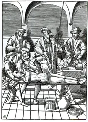 Water torture, after a woodcut in 
