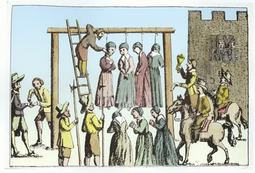 An Execution of Witches in England (engraving)