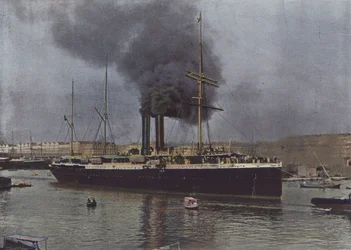 Marseille, A Ship of the Maritime Messengers leaving the Port
