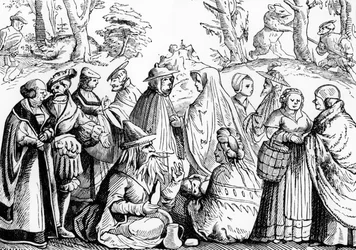 Gipsies Fortune Telling, after a Woodcut in 