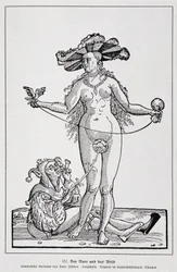 Woman and Madman Tickling His Penis with a Flower, 