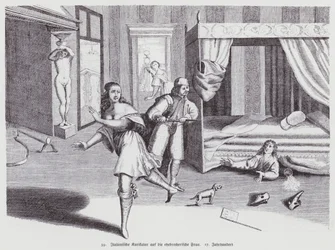 Italian cartoon on the adulterous wife