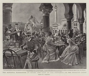 The National Exhibition at Turin, the Cafe at the Entrance to the Moorish Court