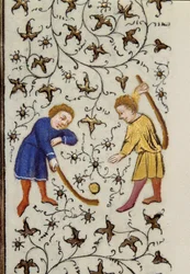 The one-page puck game (detail) from the manuscript 
