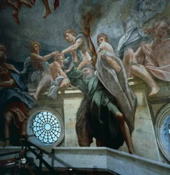 Figure of apostle, detail of frescoes of dome of Parma Cathedral, by Antonio Allegri Da Correggio