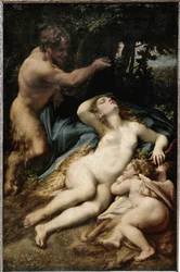 Jupiter and Antiope (or Venus with Cupid and a Satyr)
