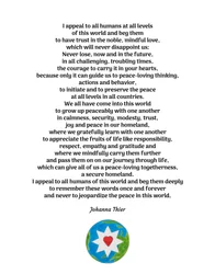 Peace Message with the Star of the Noble, Mindful Love for all Humans of this World