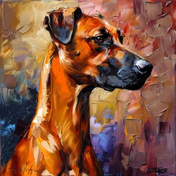 Abstract Rhodesian Ridgeback Dog Painting