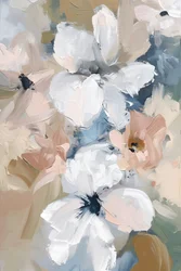 Abstract Flowers Pastel Neutral Art