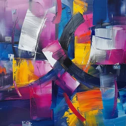 Abstract Paint Brush Strokes with Vivid Colors