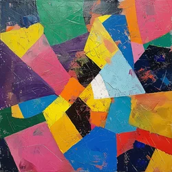 Colorful Acrylic Paint on Canvas