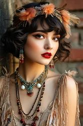A Beautiful lady at a festival 1920s