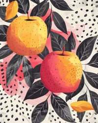 Apple Fruit and Plant Botanical Drawing