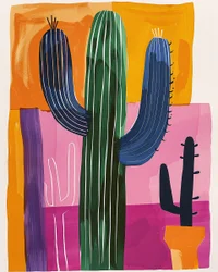 Cactus Painting on Canvas