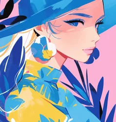 Elegant Fashion Lady Wearing a Hat