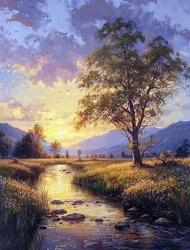 Morning landscape sunrise over the mountains