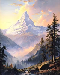 Landscape with Distant Mountains