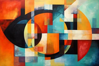 Abstract Composition Spiral, Bright Multicolor